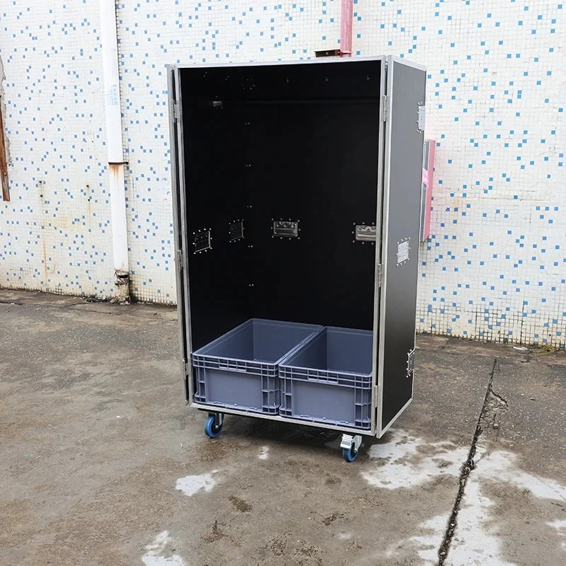 Twin Door Waterproof Mobile Wardrobe Road Flight case for Equipment Storage