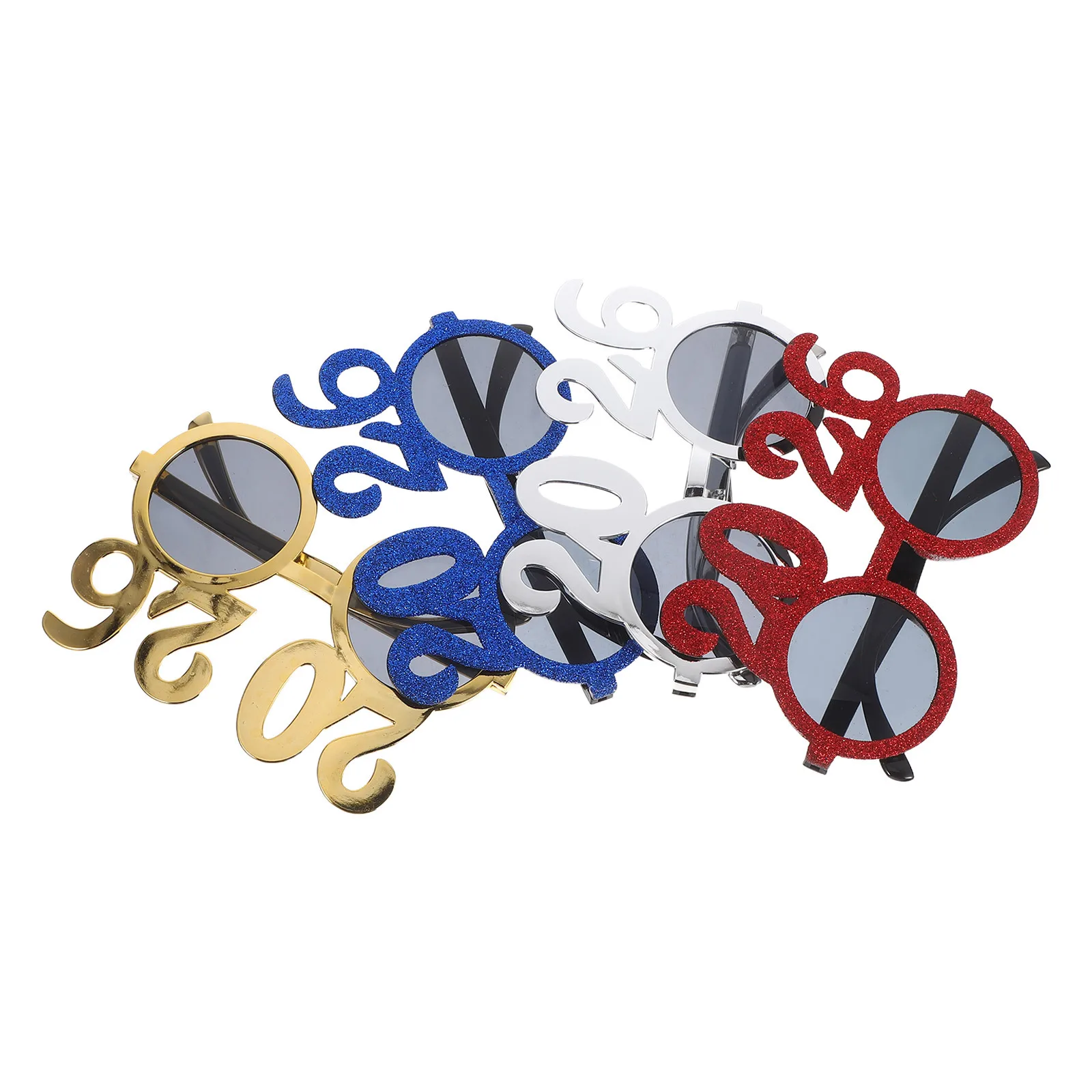 

4Pcs 2026 New Year Party Glasses Colorful Novelty Eyewear Photo Booth Props Holiday Celebration New Years Eve Accessories