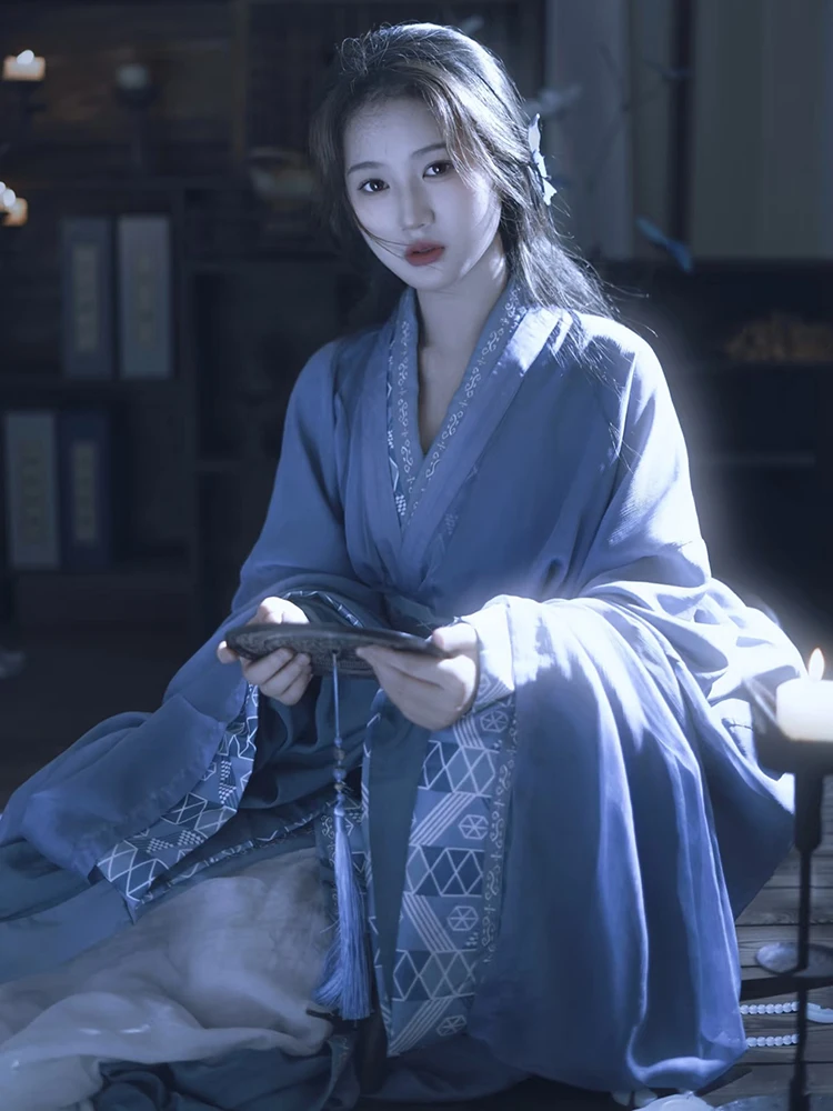 printemps-2025-nouveau-hanfu-ensemble-bleu-etats-de-guerre-robe-queue-trajet-ensemble-entier-vetements-de-travail-quotidiens-photaphy-ele-dame-vetements