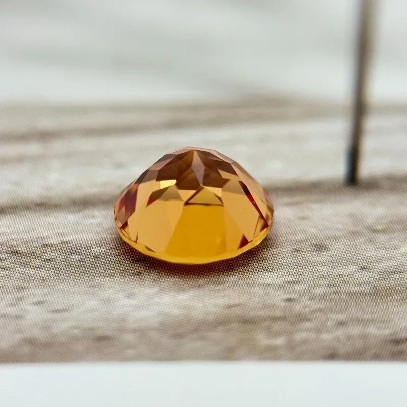 Round Cut Lab Grown Sapphire Orange Color Loose Gemstone Pass Diamoand Tester For Jewelry  Making Selectable AGL Certificate