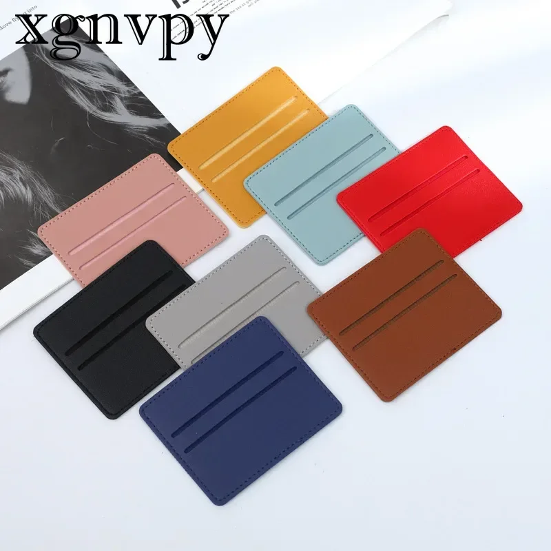 xgnvpy Elegant Leather Purse  Mini Card Case Sleeve Holds Credit Cards Photos Documents Slim  Business Ready