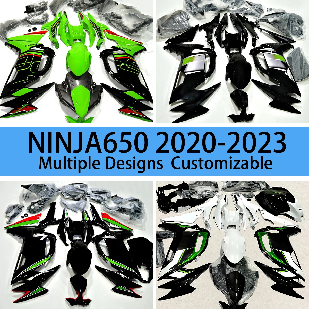

For KAWASAKI NINJA650 2020 2021 2022 2023 Dirt Motor Trail Bike Fairings Kit ER-6F 20-23 Aftermarket Motorcycle Fairing Set