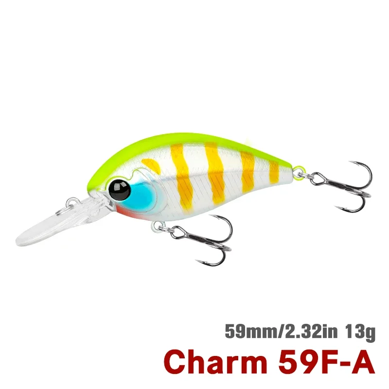 TSURINOYA 59F Drijvende Crankbait Vislok 59mm 13g Hard Bait Jerkbait voor Baars Snoek Professionele Crankbaits Aas