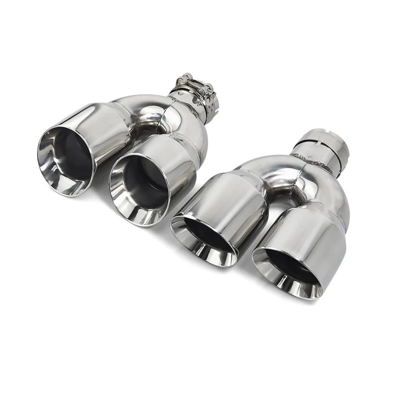 

Лидер продаж: выхлопная труба с двойным наконечником из нержавеющей стали 304 для универсальной модификации глушителя автомобиля (производство фабрики)