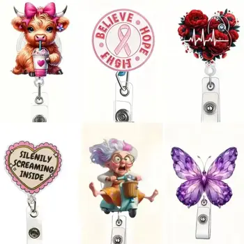 قطعة واحدة من بكرة الشارة الأنيقة القابلة للسحب مع مشبك معدن...