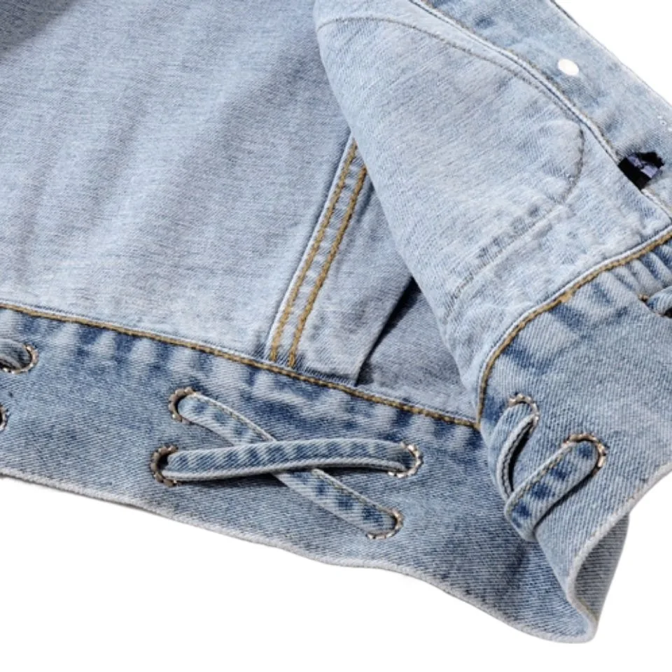 2025 spring and autumn new Korean straps denim vest women's short  jacket vest top  chalecos para mujer coats