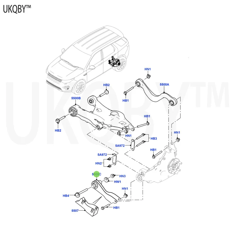 La nd Ro ve r Di sc ov er y Sh en xin g 2015 LR068166 Arm Assembly - Rear Suspension