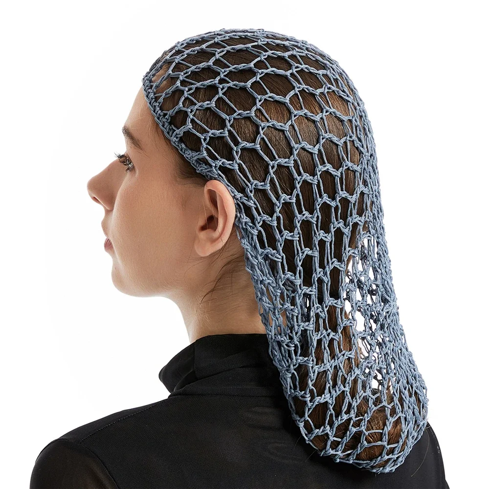 

Wide Band Mesh Snood Hair Net Headbands Lady Turban Hair Accessories Women Soft Rayon Crochet Hairnet Oversize Knit Hat Cap