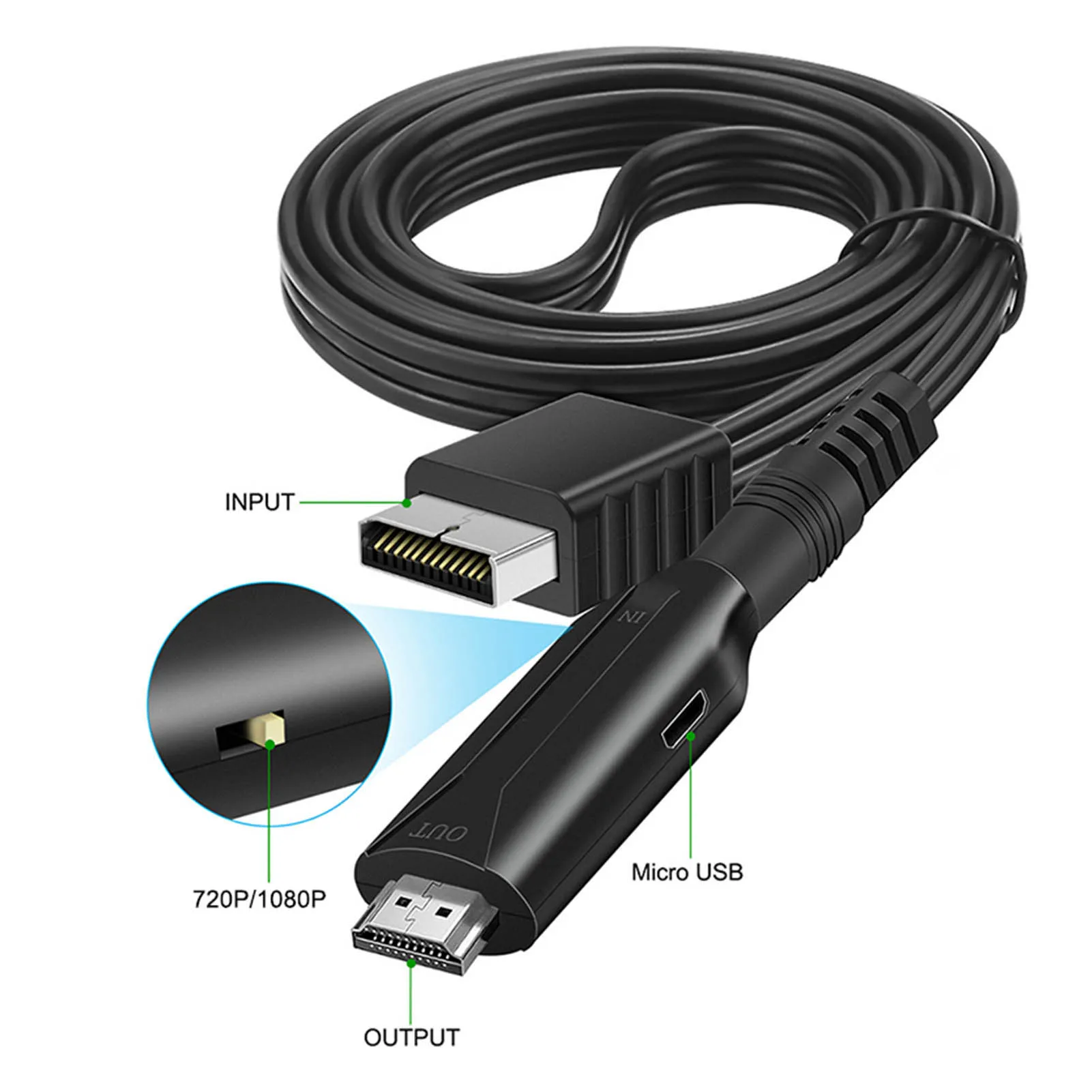 for PS1 to HD Multimedia Interface Cable Plug and Play Game Console Video Converter Cord for PS2