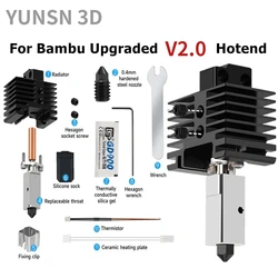 For Bamboo Lab X1 X1C Carbon P1P P1S Bimetallic Heatingblock Hotend Print, Upgraded TZ2.0,High Flow Temper, Harden Steel Nozzle,
