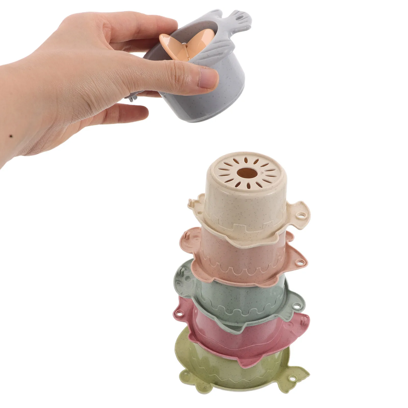 

2Sets Stacking Cups Infant Early Education Fish Animal Shape Fine Motor Skills Development Interactive Learning Toddler Activity