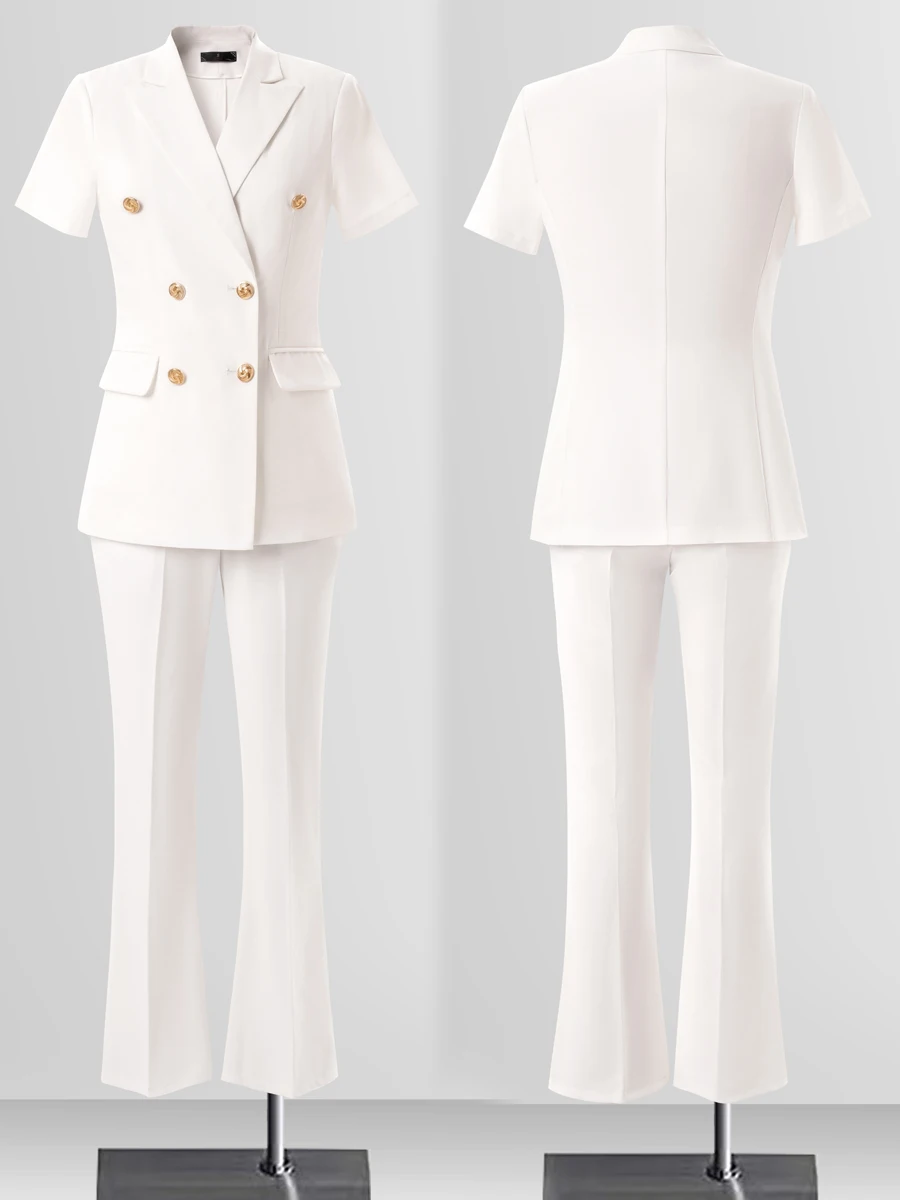 

White Suit Set Women's Summer 2026 New Interview Formal High-End Commute Professional Ladies' Jacket Slim Fit Polyeste...
