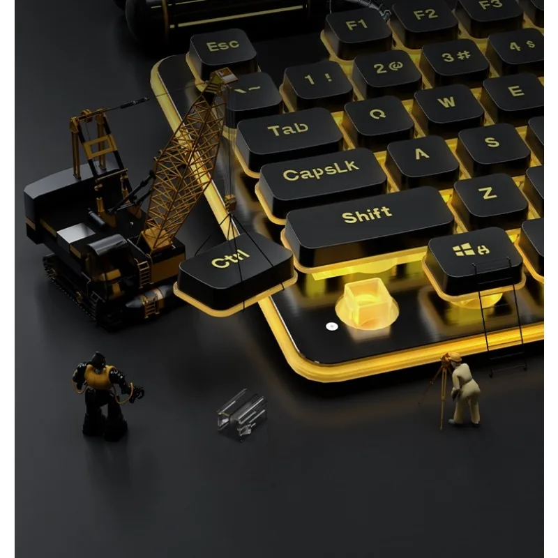 Mechanical feel tablet laptop typing boys and girls office keyboard and mouse set