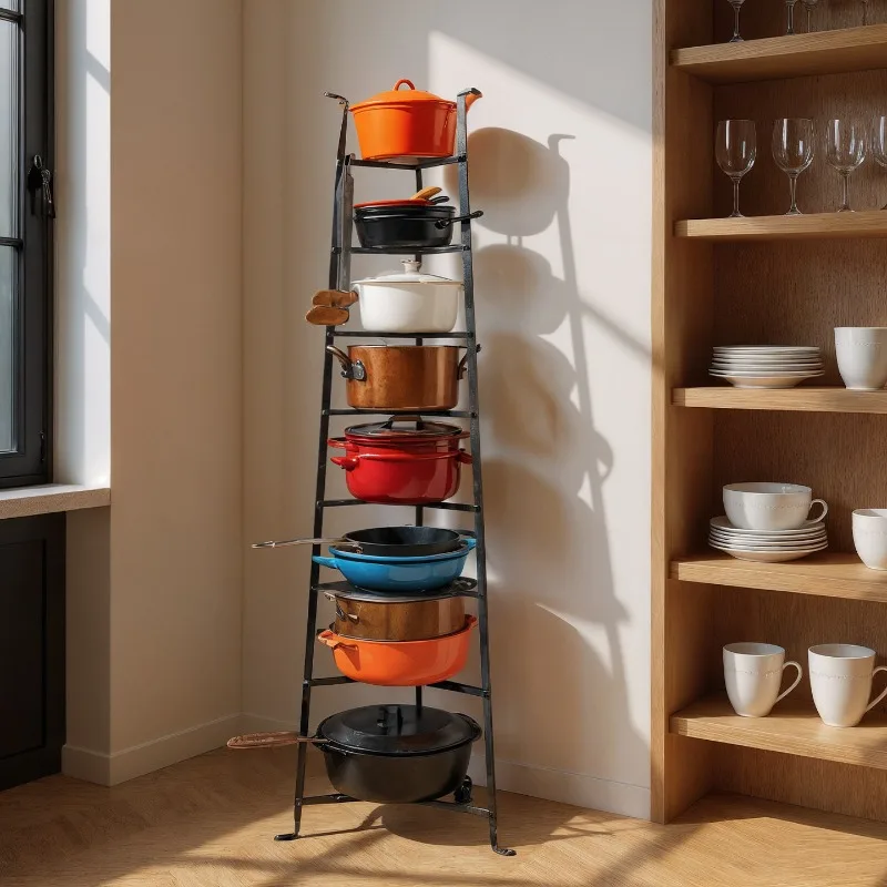 

Tower Floor-to-ceiling Multi-layer Pot Special-shaped Pot Rack Kitchen Creative Design Sense Storage Rack