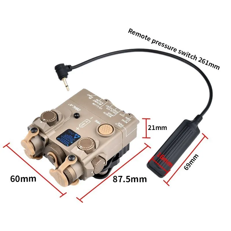 Airsoft WADSN DBAL-A2 puntatore Laser IR illuminatore luce IR rosso blu verde Dot Sight Laser misura regolabile 20mm Picatinny Rail