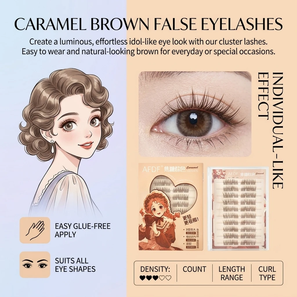 Brown No Glue Need False Eyela - Eyelash Extension Japan recension och pris