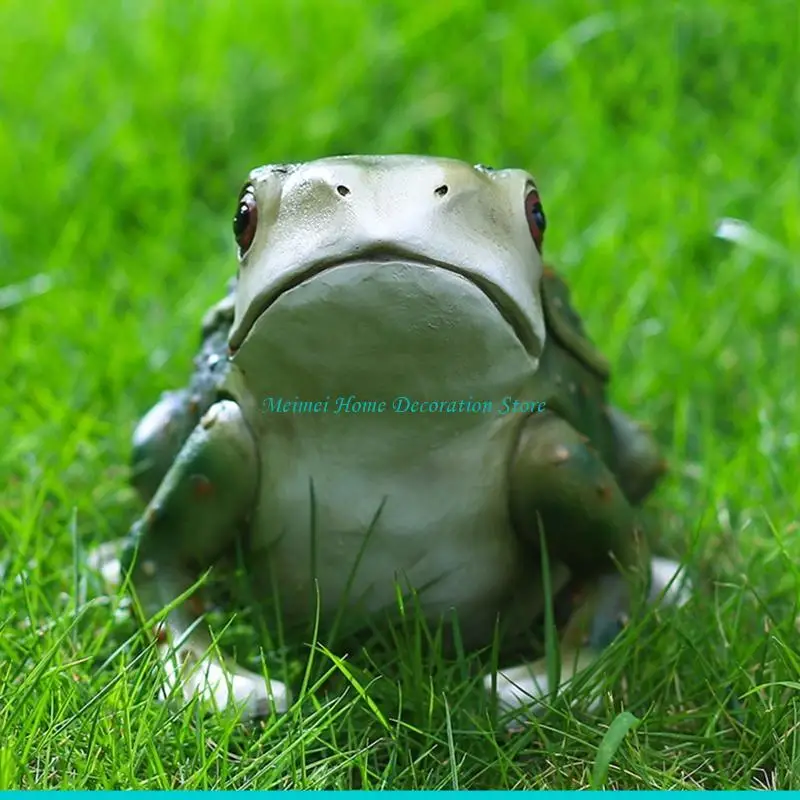 

H7BF для садовой статуи лягушки, художественная скульптура для патио, статуи лягушки, орнамент, смоляная фигурка животного, фея