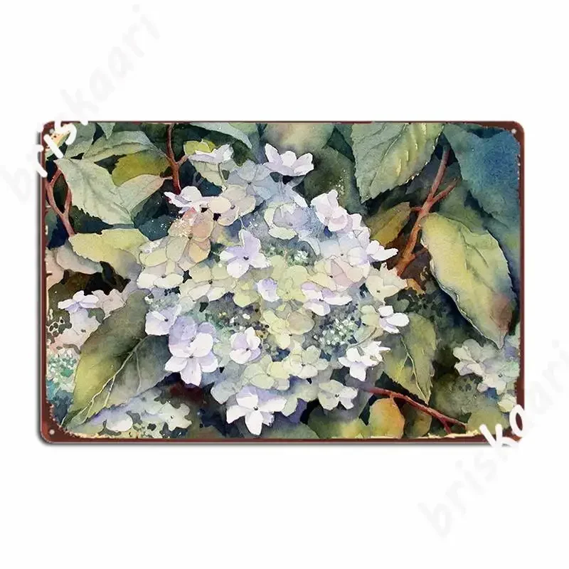 White Hydrangea Poster Metal Sign Character Wall Decor Bar Cave Designing Pub Mural Tin Sign Poster