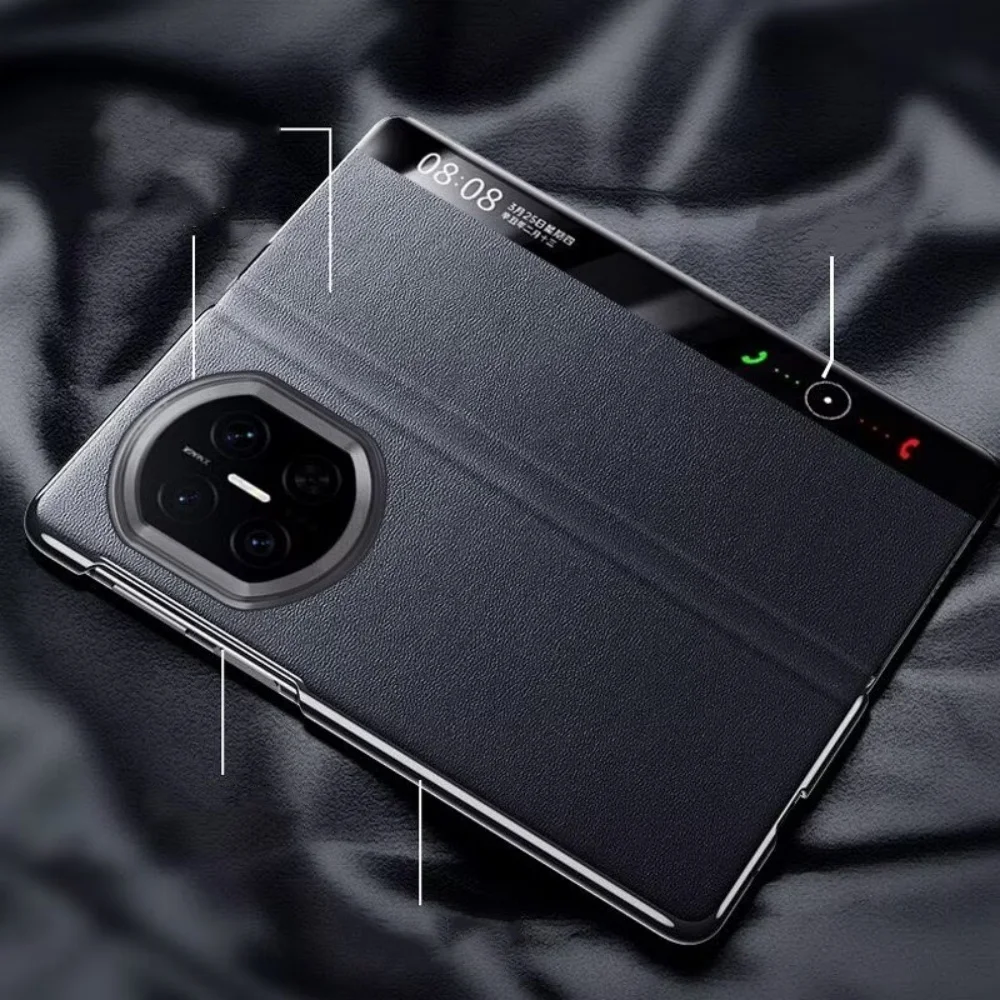 

Противоударный чехол из натуральной яловой кожи Nappa для Huawei Mate X7, чехол с видом на окно