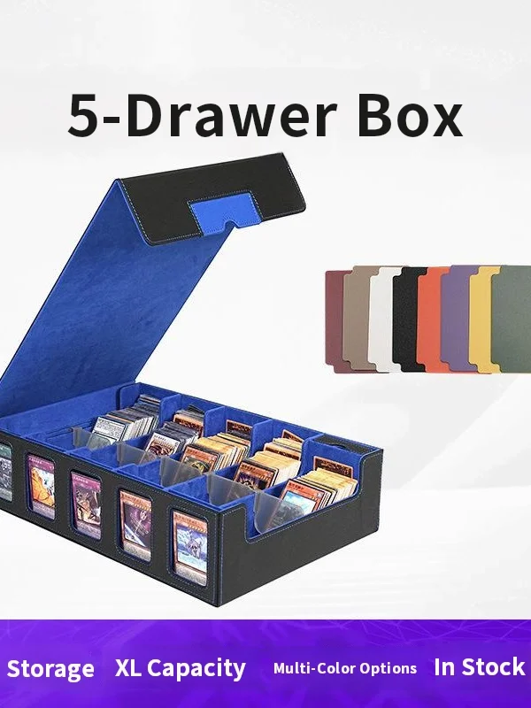 Multi‑Compartment PU Leather TCG Card Storage Box Window‑View Large‑Capacity Organizer for Gaming Trading Card Collections view 2