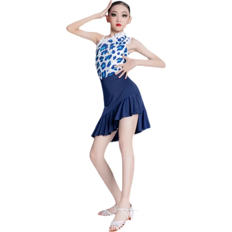 2025 Children's Latin Dance Suit Practice Costume Girls Latin Dance Practice Performance Separate Children's Training Clothes