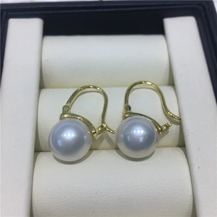 

Big Round Freshwater pearl earring 18K gold earring korean earrings for women