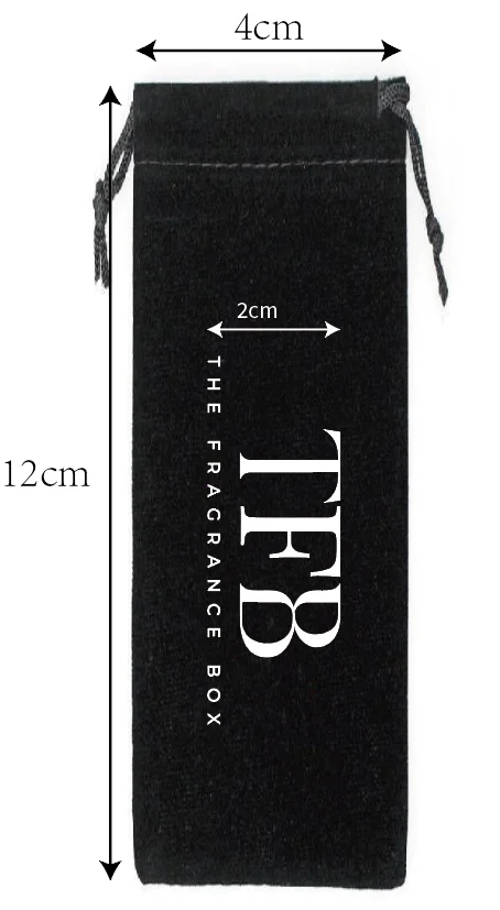 500 Pieces Customised Logo 4x12cm Drawstring Black Velvet Bags Gift Packaging Pouches Printed With White Color Logo