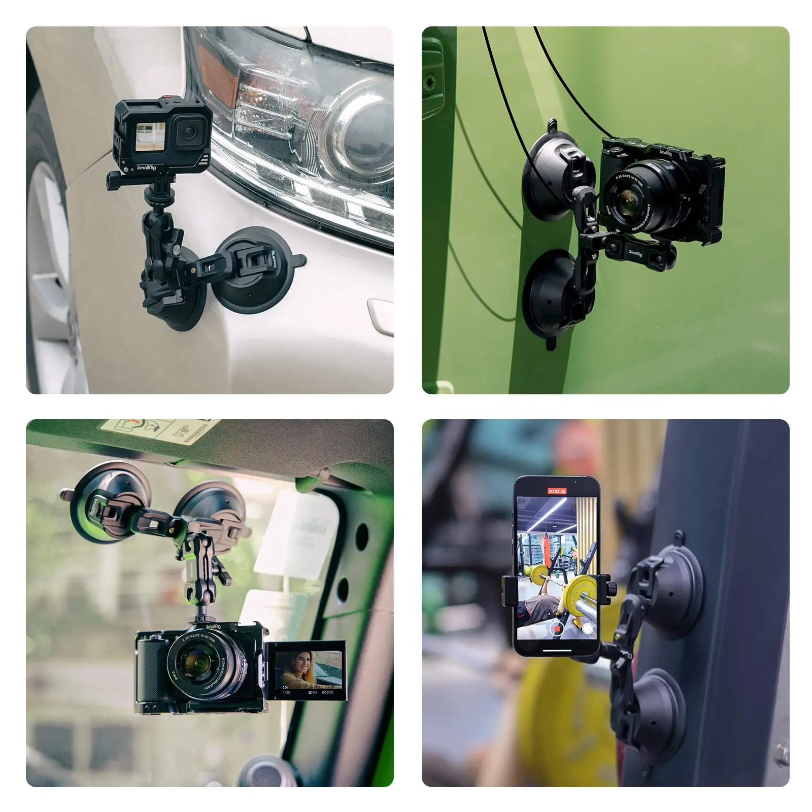 SmallRig Suction Cup Mount para GoPro, Suporte da câmera de ação na janela do carro, pára-brisa para Sony DLSR, Tiro veicular, Vlogging 3566