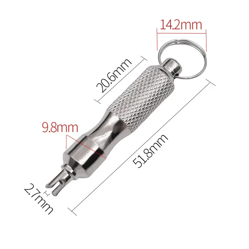Portable Valve Core Screwdriver for Car Motor Tyre Installation Repair Deflating Screw Driver Tool Stainless Keychain Design