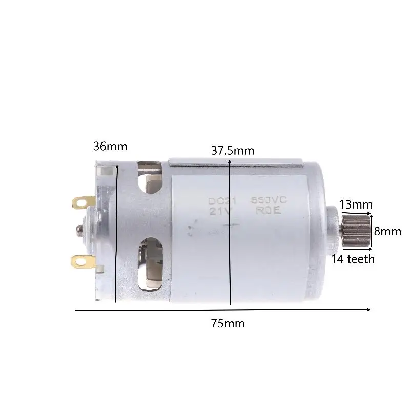 21V 28000RPM 14 Teeth Gear RS 550 Micro DC Motor Electric Saw Motor For Mini Rechargeable Hand Saw Chainsaw