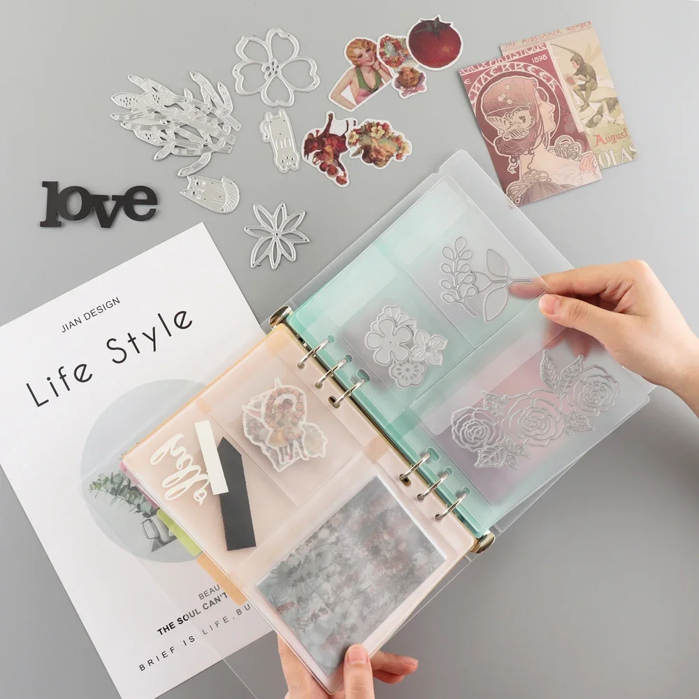 A5 Die Storage Book Binder Folders Page Protectors Pockets For DIY Photocard Stamp Album Storage Book Holder Envelopes Storages