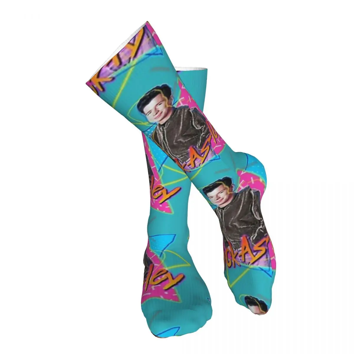 Rick Astley Never Gonna Get Any Cooler Adult Stockings Stretchy For Daily Matching Thigh length Socks Customised Patterns