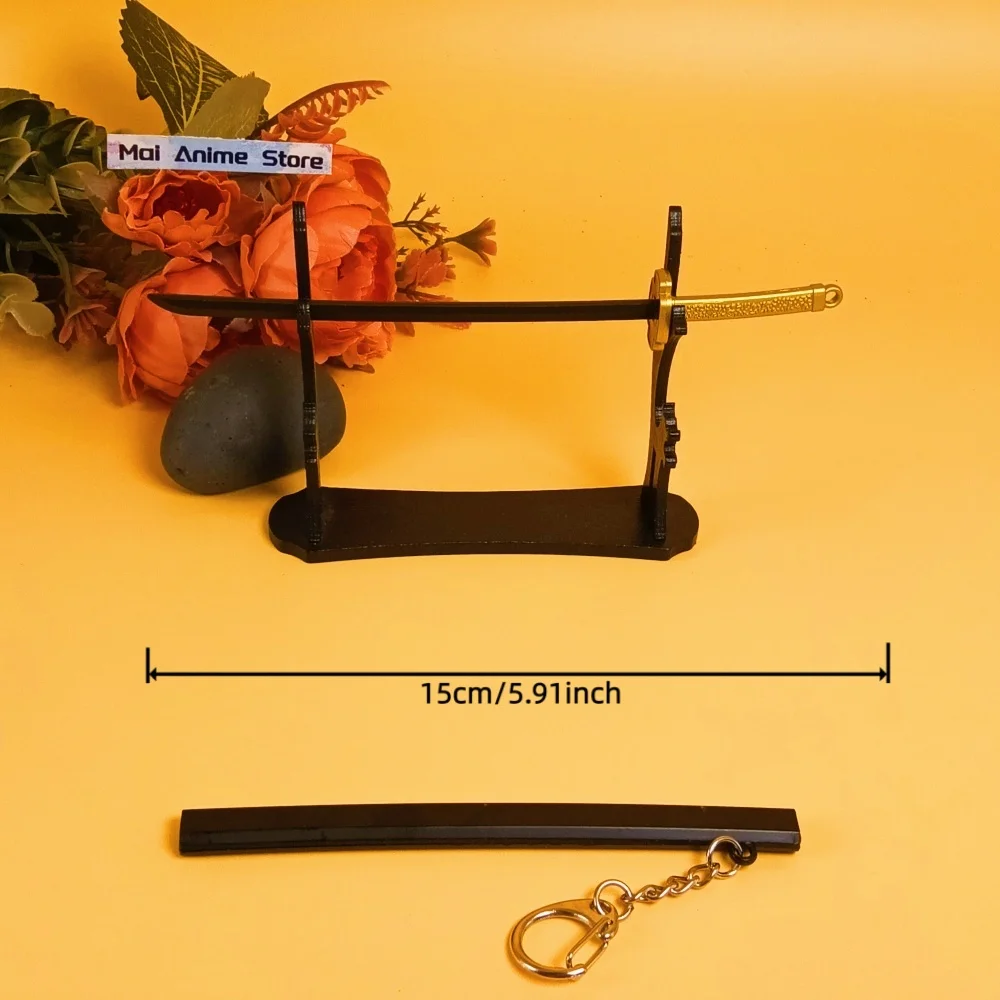 Mini Katana de Metal de 6 pulgadas, hoja de Katana Real, figura de cuchillo Ninja, espada de hierro Original, espada samurái de Anime, decoración, juguete para regalo afilado