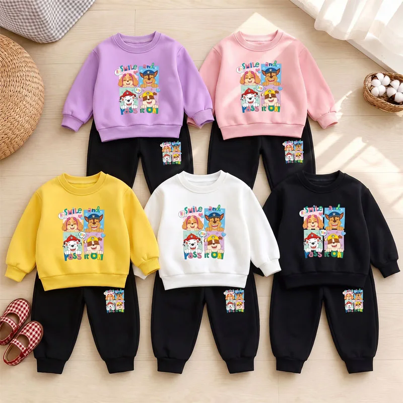 PAW Patrol Children's Casual Hoodies Sets Boys and Girls' Pullover Long Pant Two Piece Suit Kids Breathable Sweatsuit