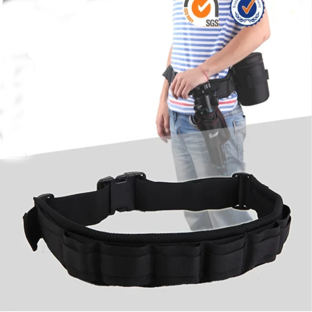 Professional photography tool belt for hanging Lens Bag Tripod
