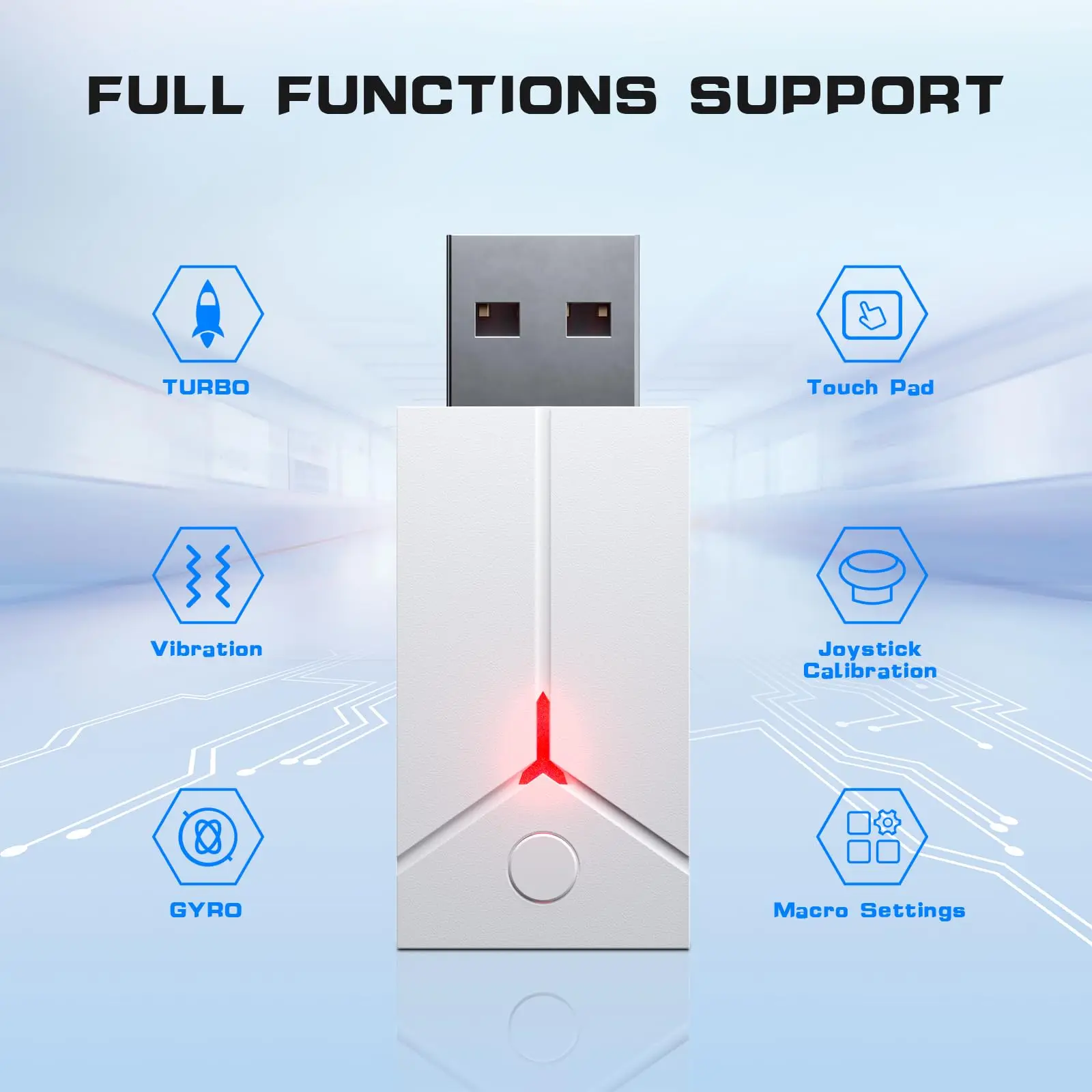 وحدة تحكم Bonadget اللاسلكية لوحدة تحكم Gamepad Ps5/Pc مع وظيفة برمجة الاهتزاز ذات الإحساس المزدوج Turbo