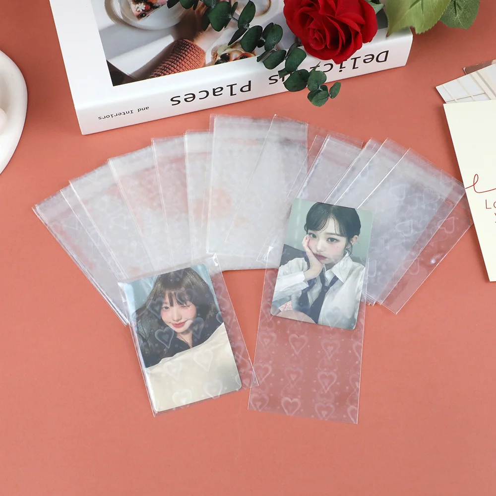 50pcs Transparent Photo Protector Sleeves Holographic Card Cover Idol Photo Storage Bag Card Film Photo Card Packing Supplies