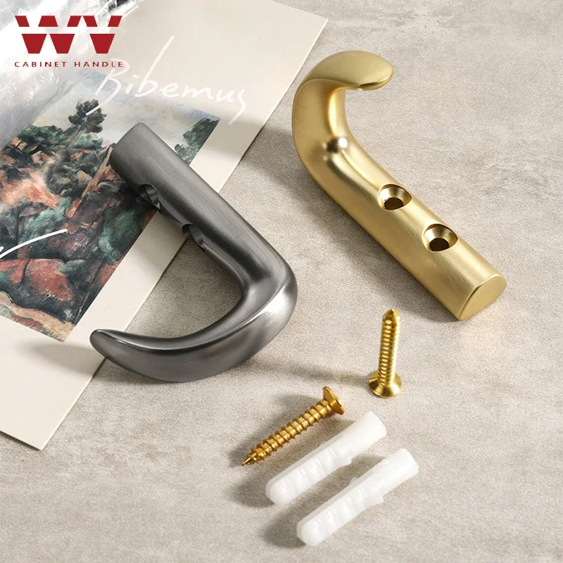 YM J-Type Wall Mounted Coat Hook, Minimalist Robe & Towel Hanger for Bedroom, Bathroom, Living Parlor Home Organization