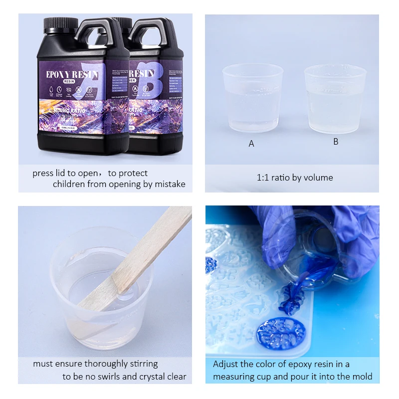 Epoxy Resin Kit, 1:1 Ratio, Anti-Yellowing