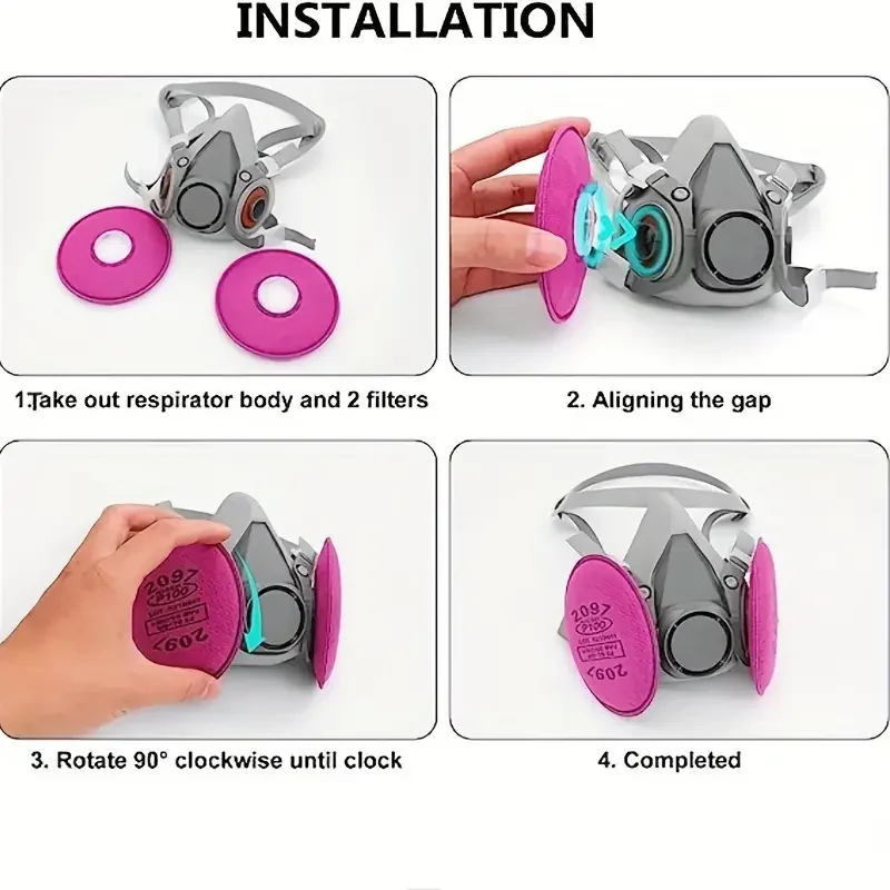 Máscara respiratória 6200 17 em 1, tinta spray de carvão ativado, pesticidas, gás químico, poeira anti-industrial, formaldeído