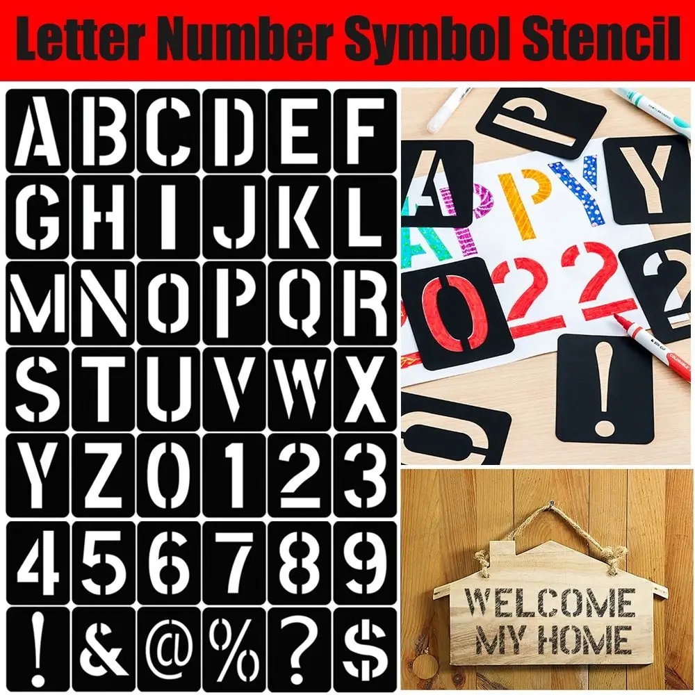 42PCS Letter Number Symbol Craft Hollow Stencil Stamping Embossing Template