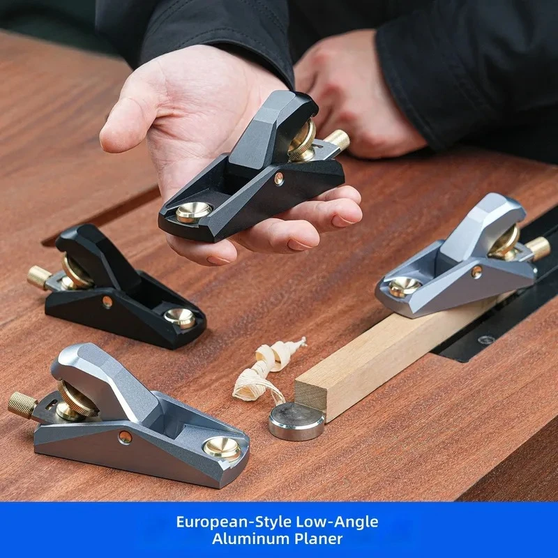 Mini Low Angle Aluminum Block Plane Woodworking Hand Planer for Trimming DIY Leather Crafts Miniature Model Making Tool
