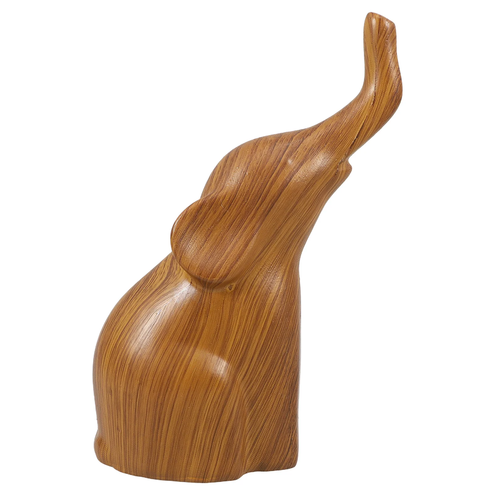 

Wood Grain Small Resin Elephant Sculpture Abstract Animal Decor for Living Room Bedroom Cabinet Decoration Elephant Figure