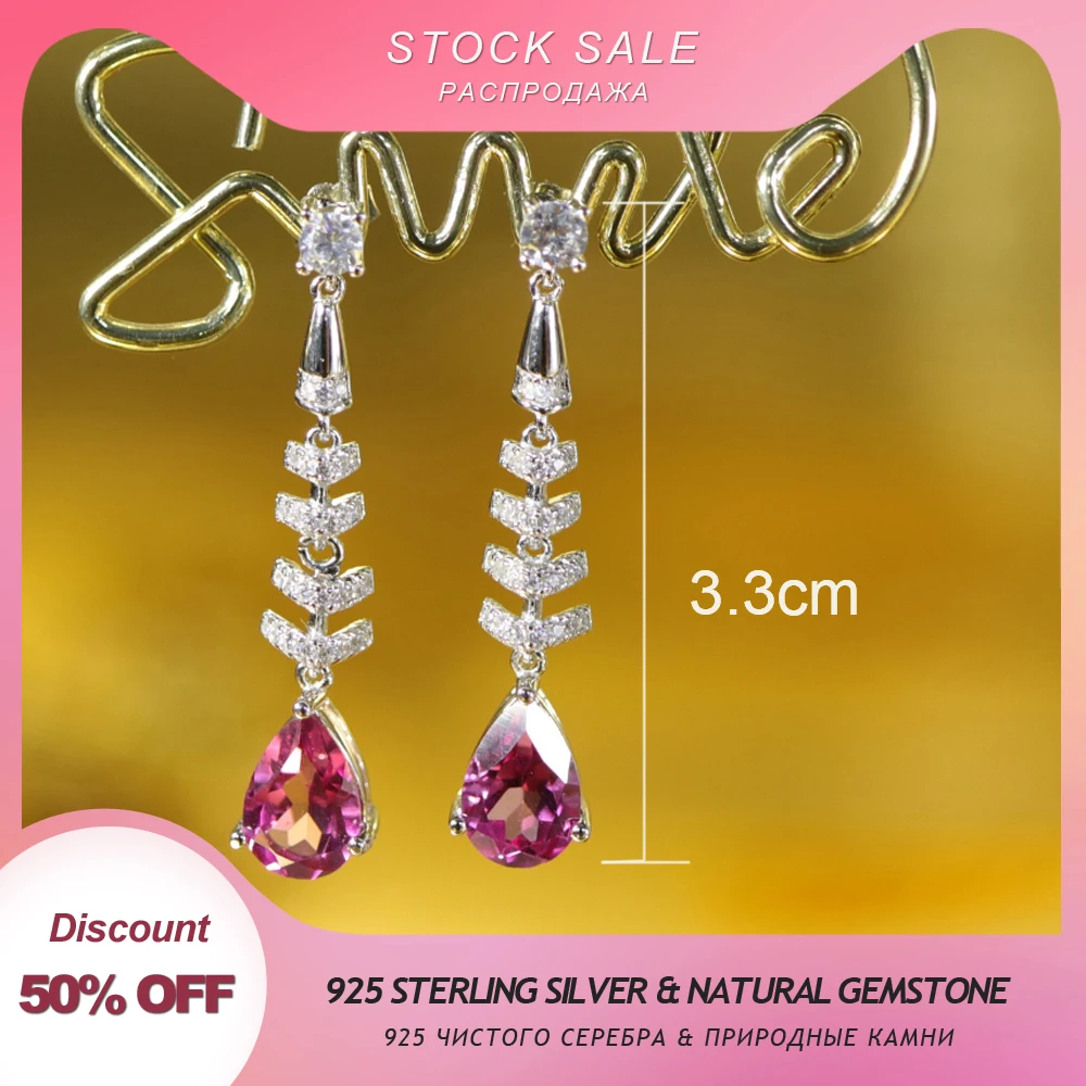 TBJ Stock sale ,925 sterling silver clasp earring with natural gemstones fine jewelry Limited quantity