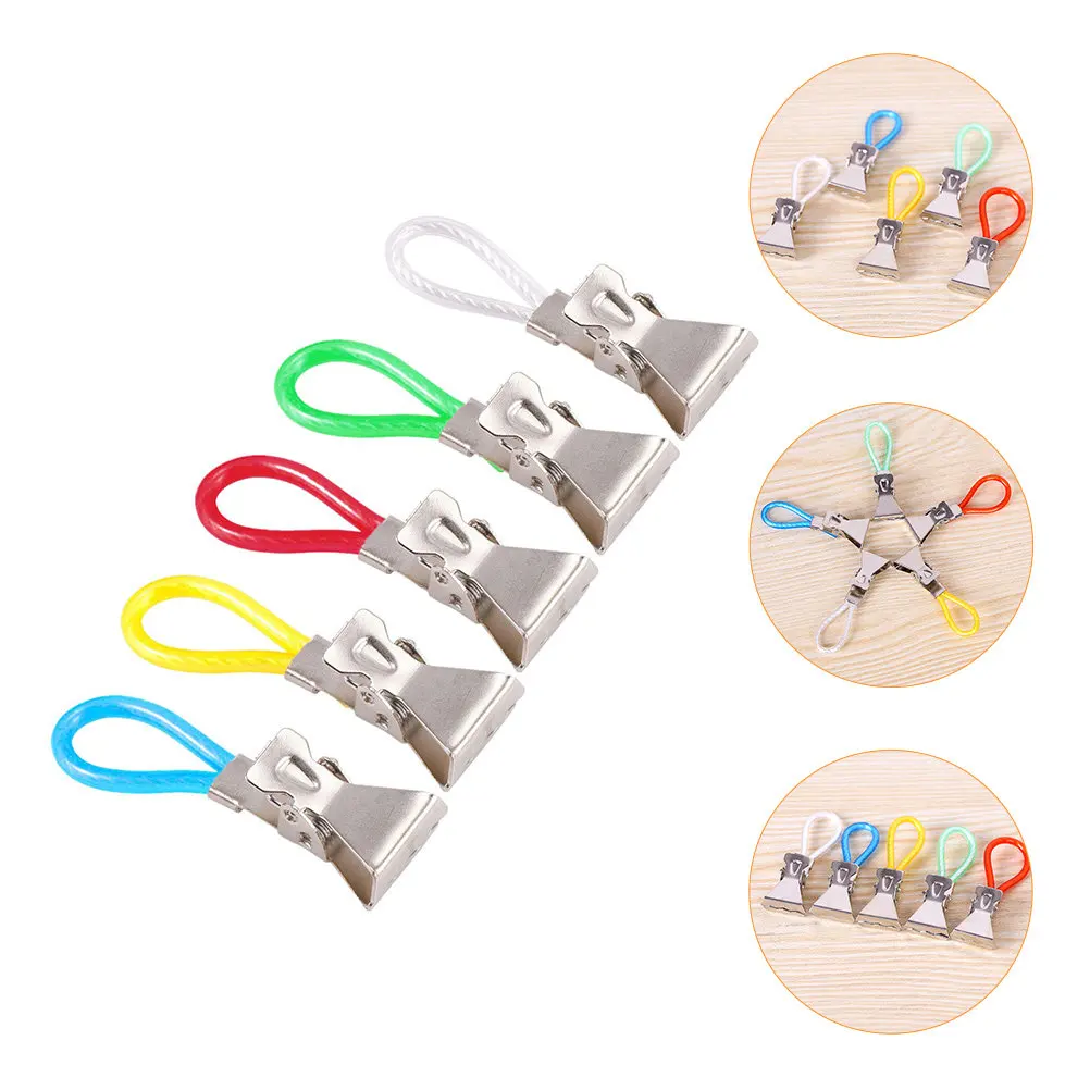 Paquete de 15 Pinzas para Toallas de Cocina, Metal con Revestimiento de PVC, Multicolores, Resistentes, Liberación Rápida, para Secar en Cocina, Baño y Lavandería