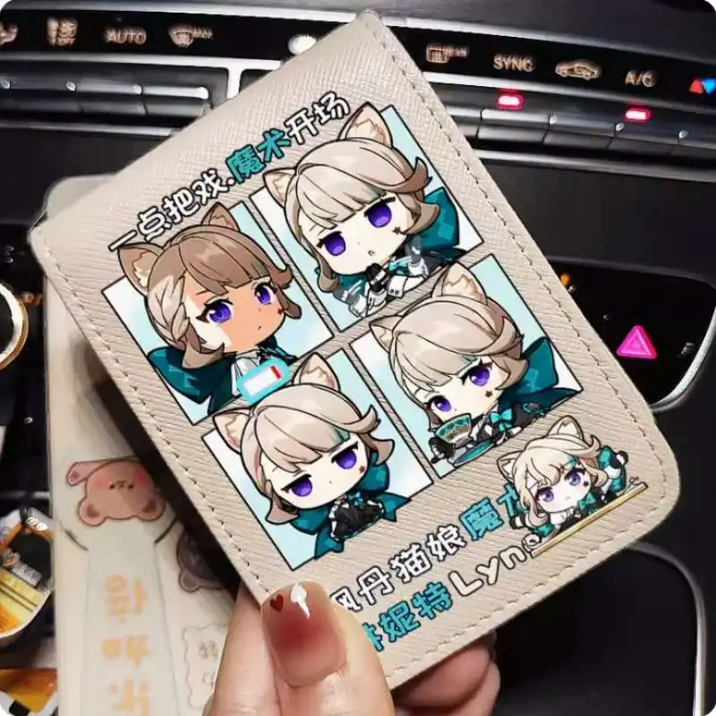 

Anime Genshin Impact Lynette Fashion Wallet PU Purse Card Cash Holder Bag Cosplay Gift B292 Anime
