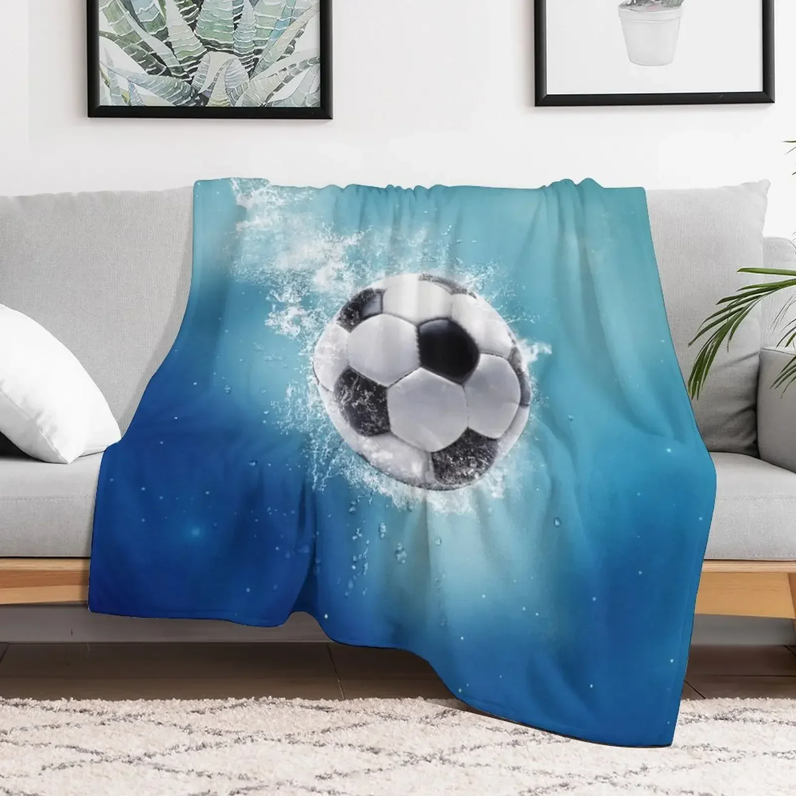 Soccer Water Splash Throw Blanket Sofa Throw Sleeping Bag Blankets For Bed Decorative Sofas Blankets