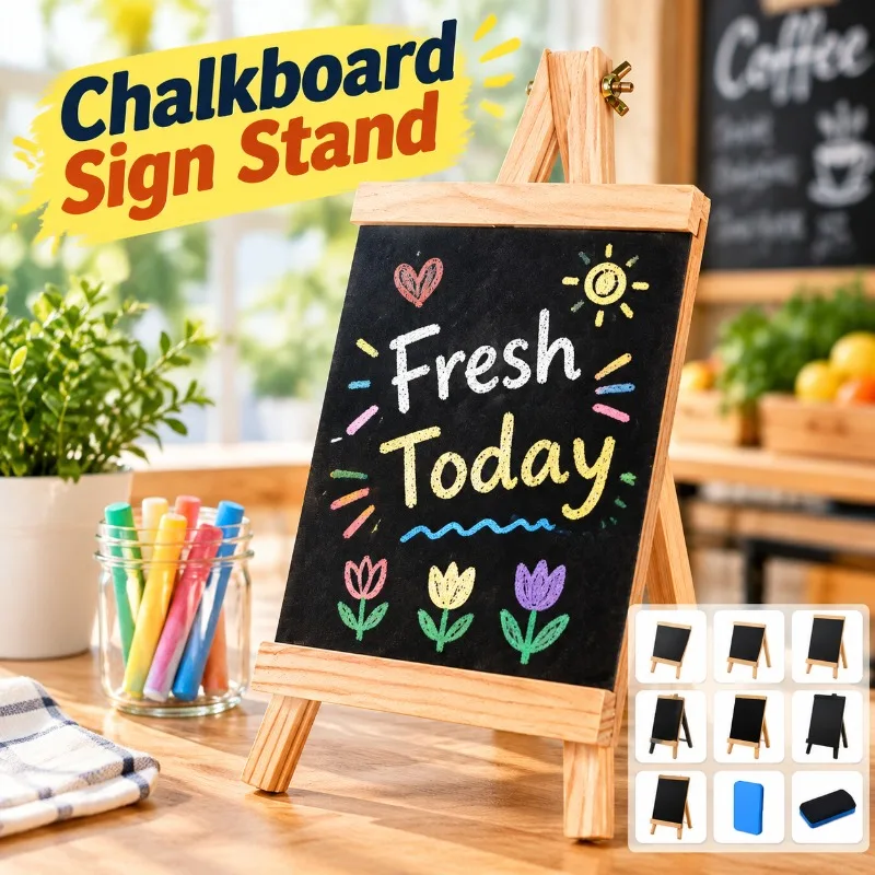 Tabletop Standing Small Blackboard Kids Household Drawing Bracket Message Board for Children Daily Graffiti Writing Reminder