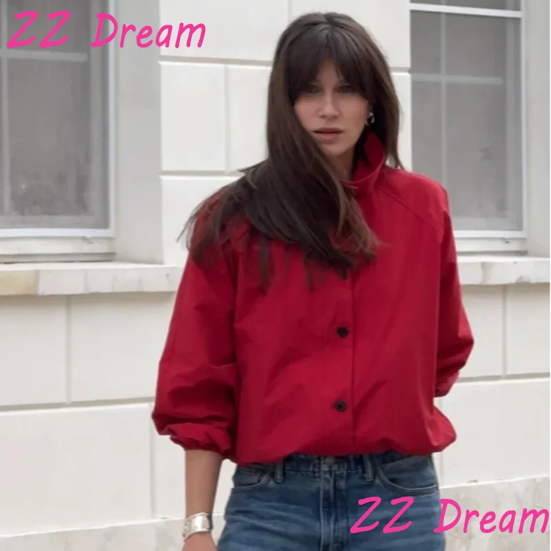 

Casual Lightweight Women's Jackets Solid Zipper Cycling Jersey Single Breasted Long Sleeve Loose Coats 2025 New Lady Outwear