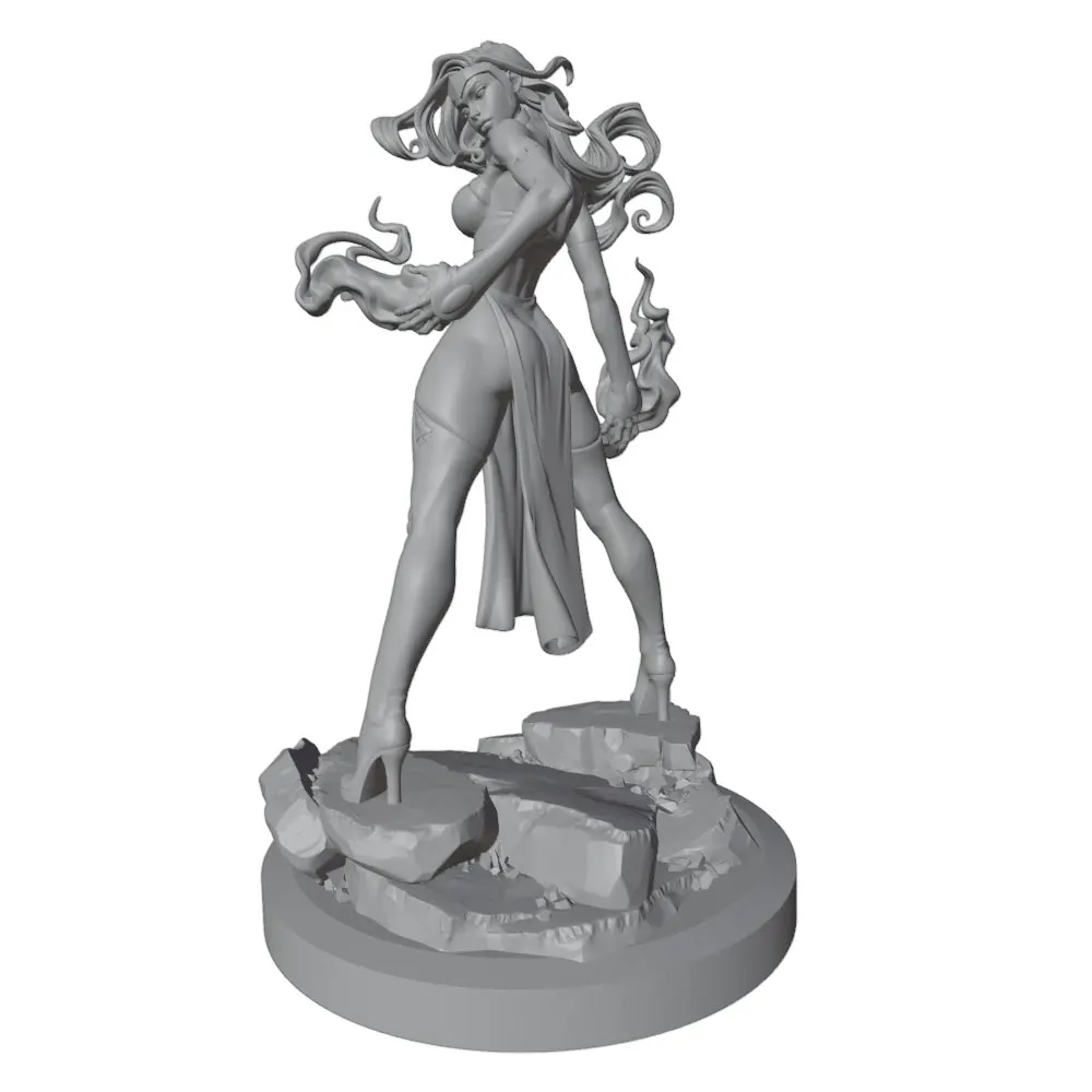 1/24 75mm  Sexy Girl Resin Model Kits GK Miniature 3D Printed Gray Model Figurine DIY Doll Model Unassembled And Unpainted